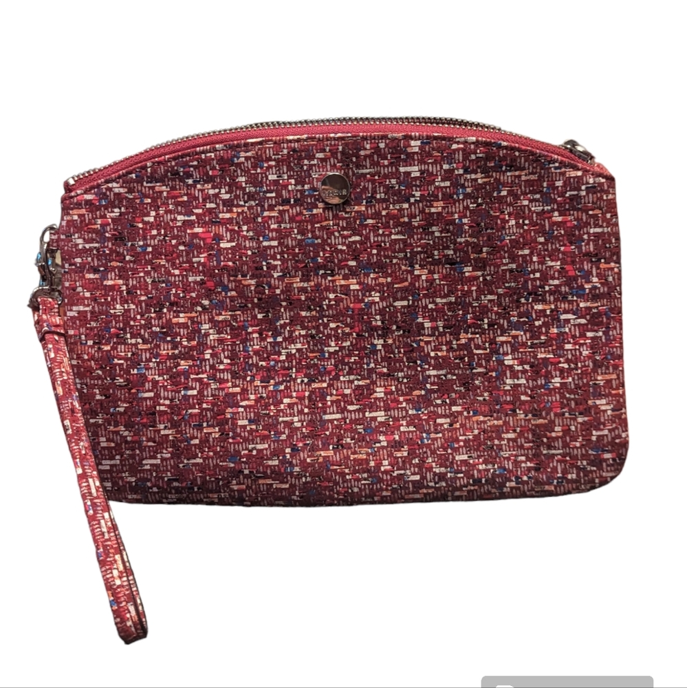Lodis multicolor leather wristlet bag